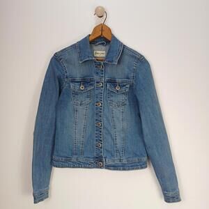 Womens Small Suko Jeans Denim Blue Jacket Regular Fit Casual Stretch Pockets